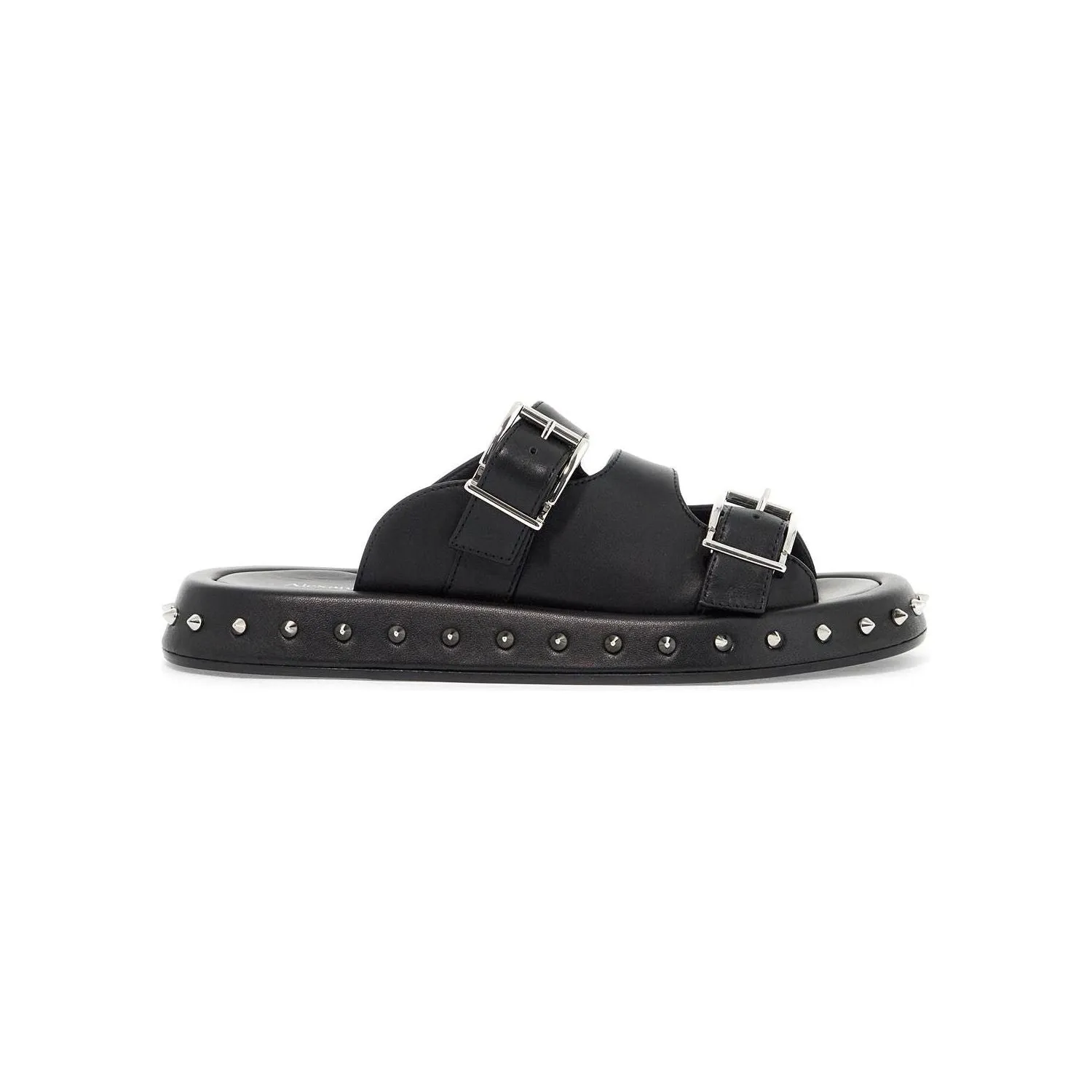 Alexander Mcqueen leather punk slides