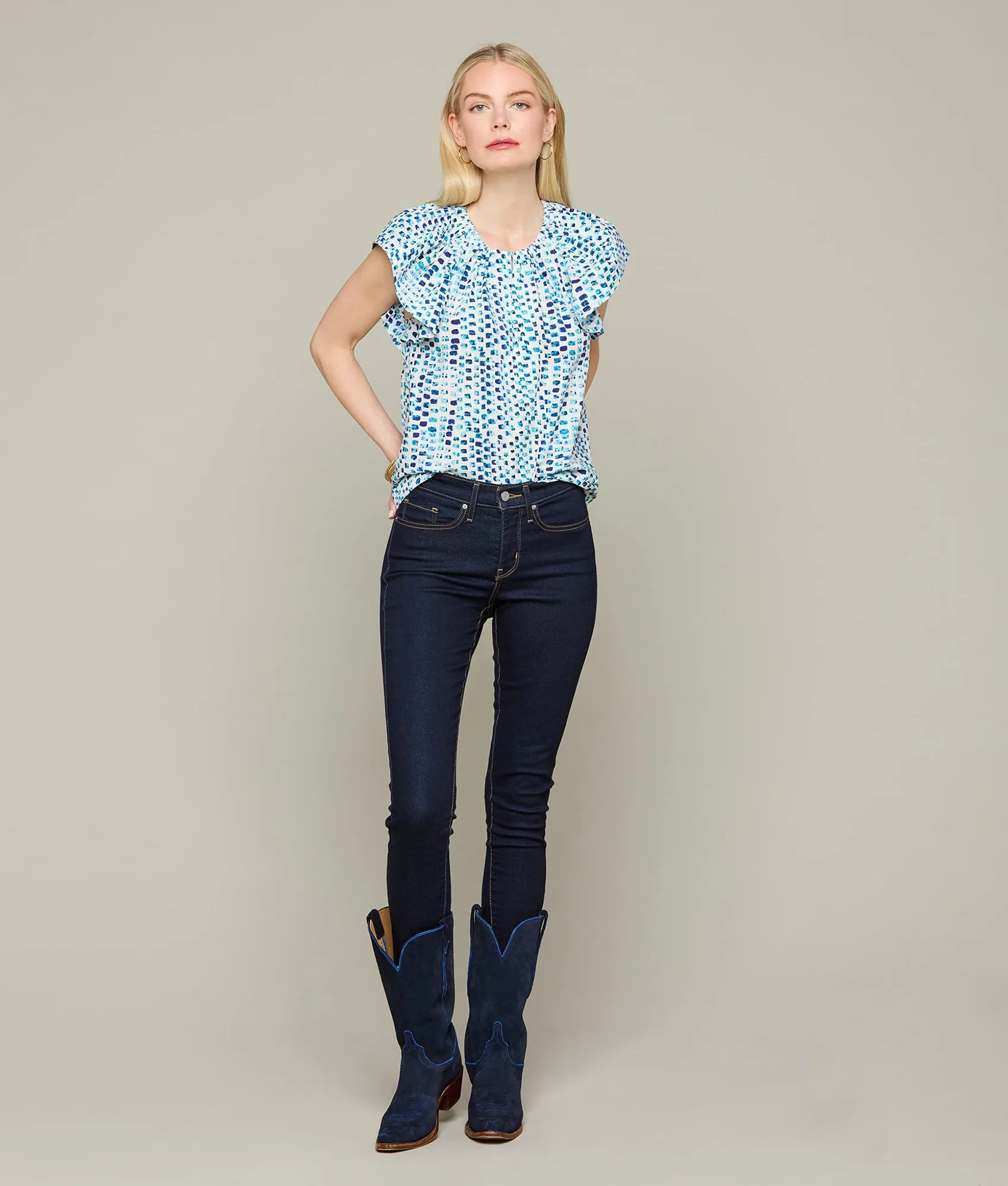 Austin Top :: Multi Blue