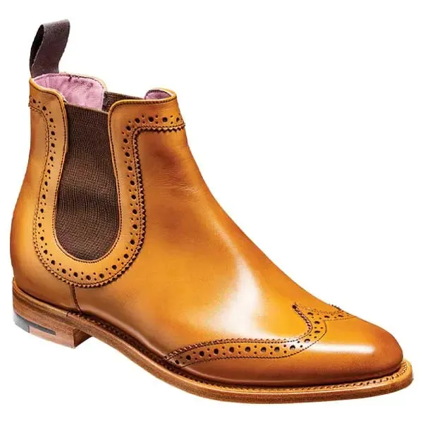 BARKER Sabrina Boots - Ladies Chelsea Brogue - Cedar Calf