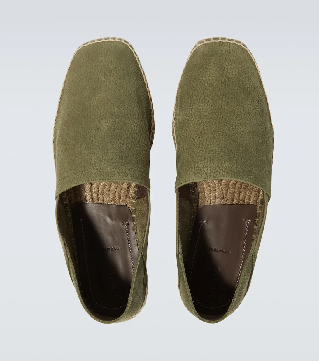 Barnes Tom Ford Leather Espadrilles, Green