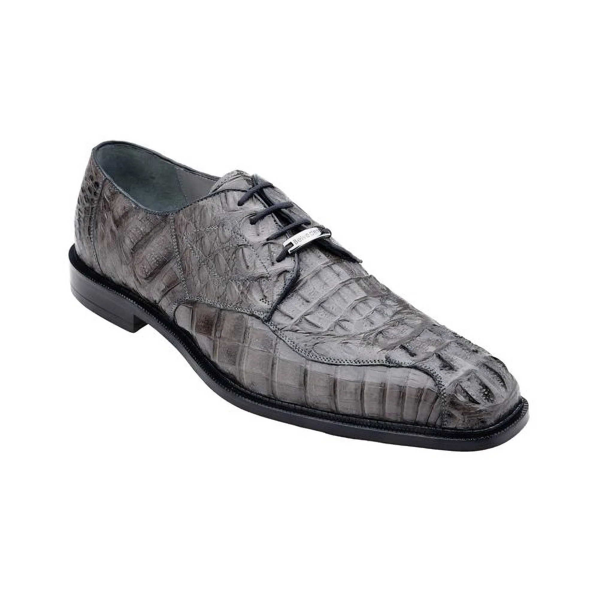 Belvedere Chapo in Gray Caiman Alligator Oxfords