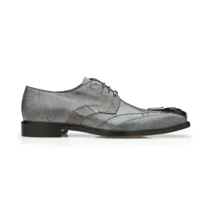 Belvedere Valter in Grey Genuine Caiman Croc & Lizard Oxfords