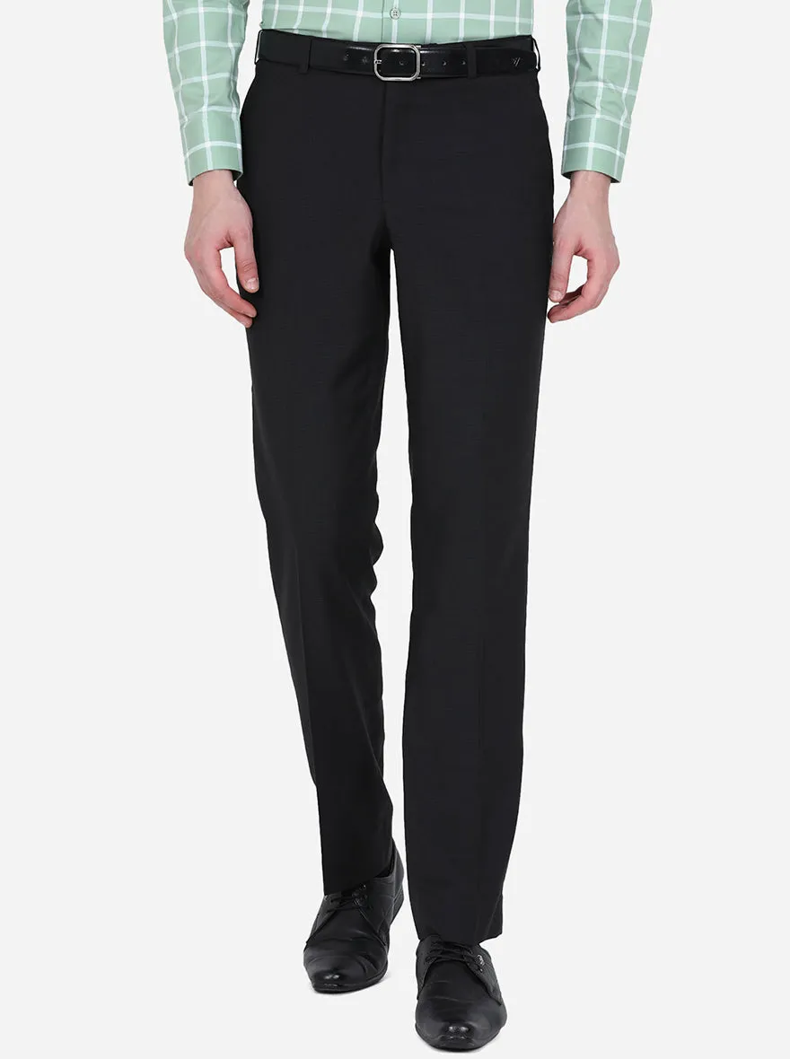 Black Checked Classic Fit Formal Trouser | JadeBlue