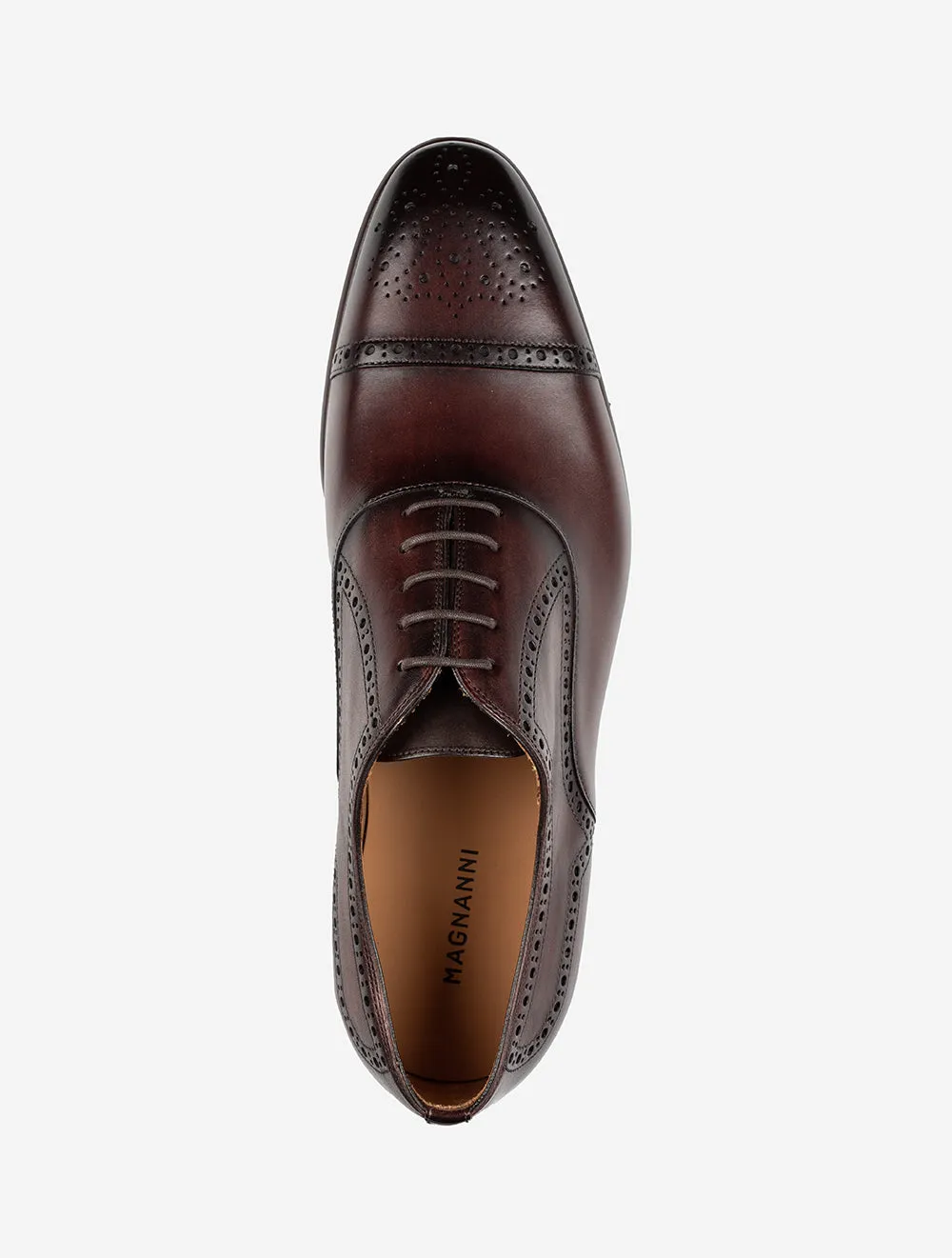 Brogue Toe Cap Shoe Marron