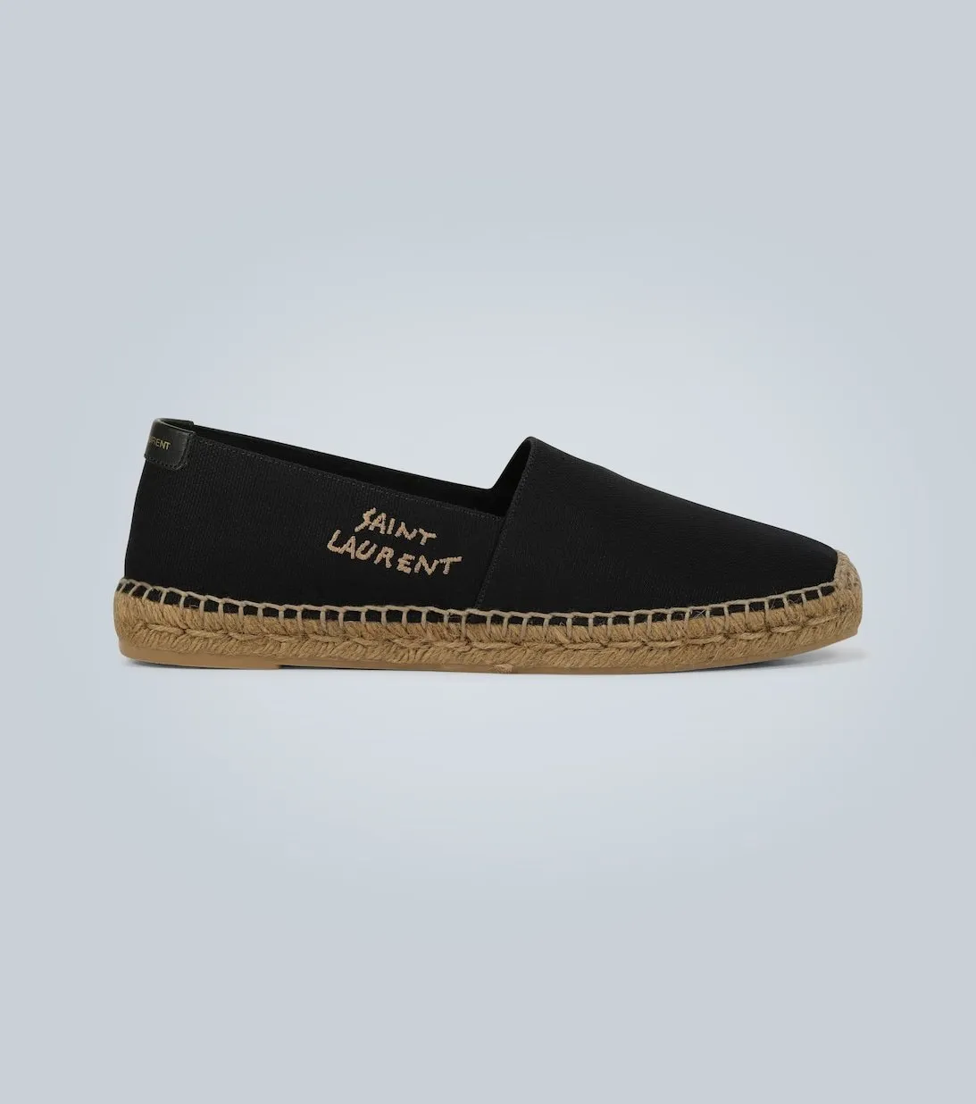 Canvas espadrilles with embroidered Saint Laurent logo, neutral