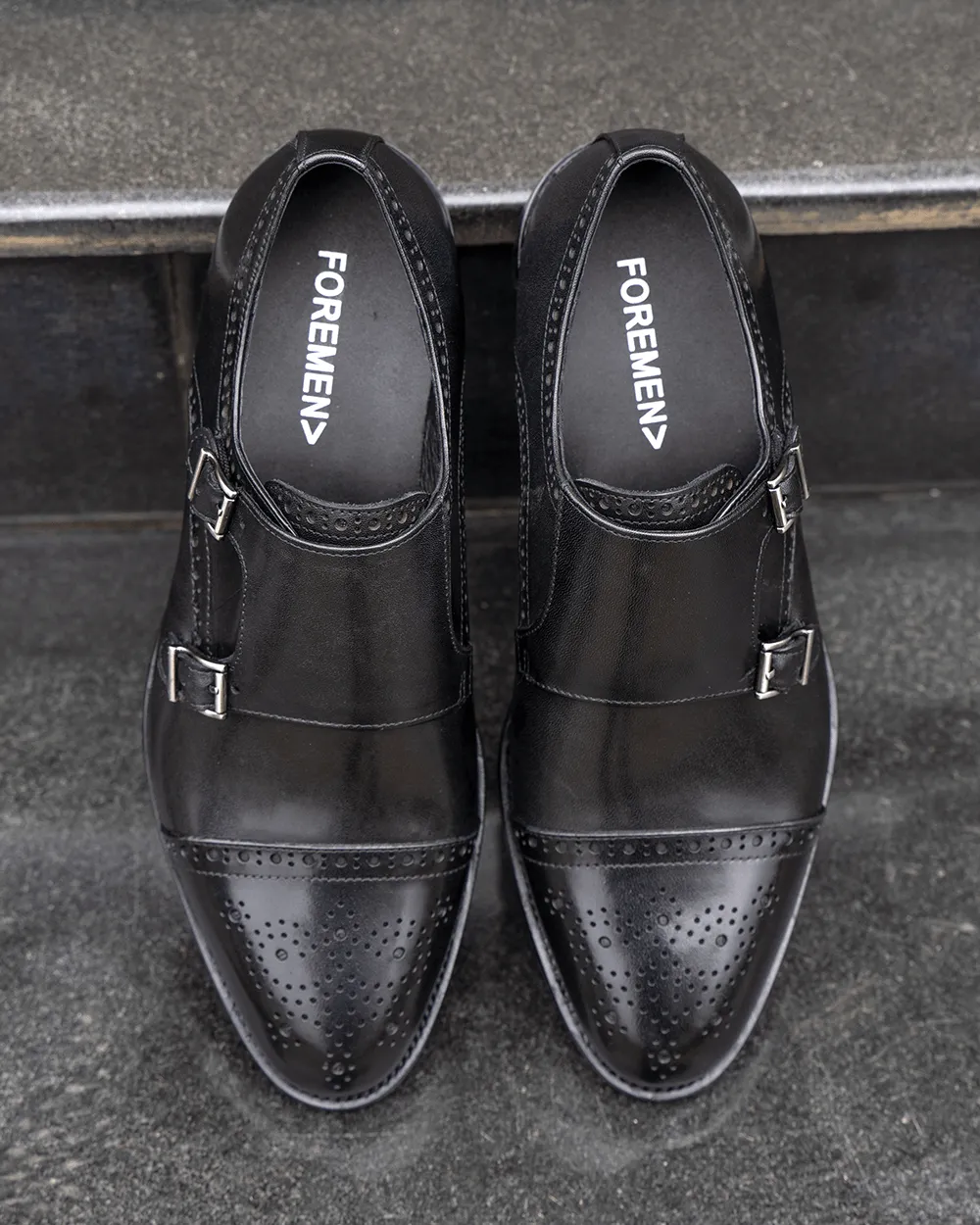 CENTRA | Black Double Monkstrap