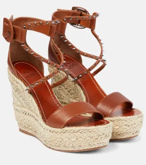 Chocazeppa Christian Louboutin wedge espadrilles, brown