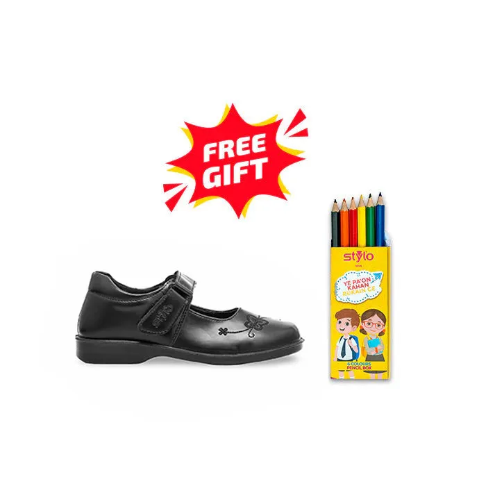 Girls Black School Shoes SK0063