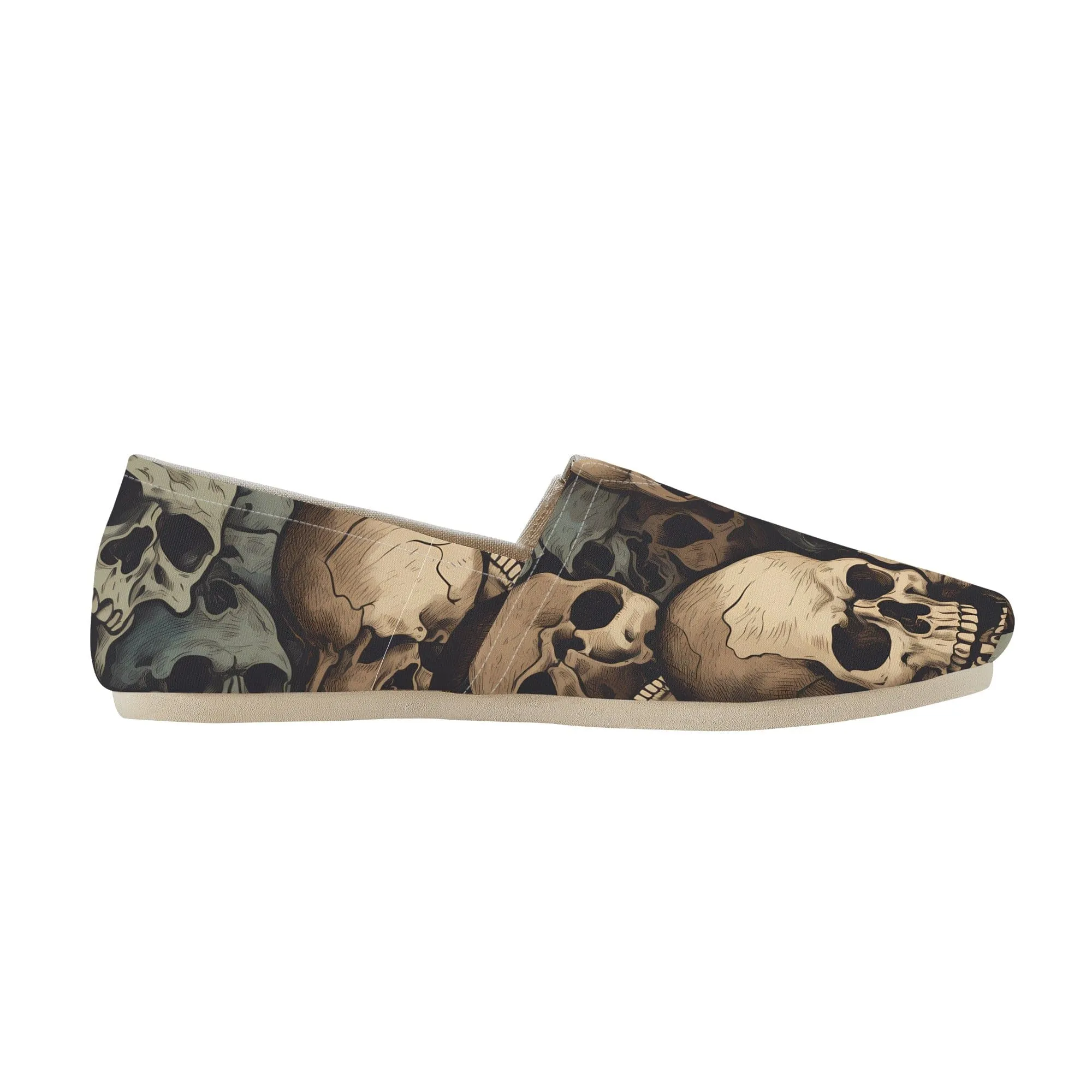 Gray Skulls Stylish Slip-Ons for Mens Casual Comfort