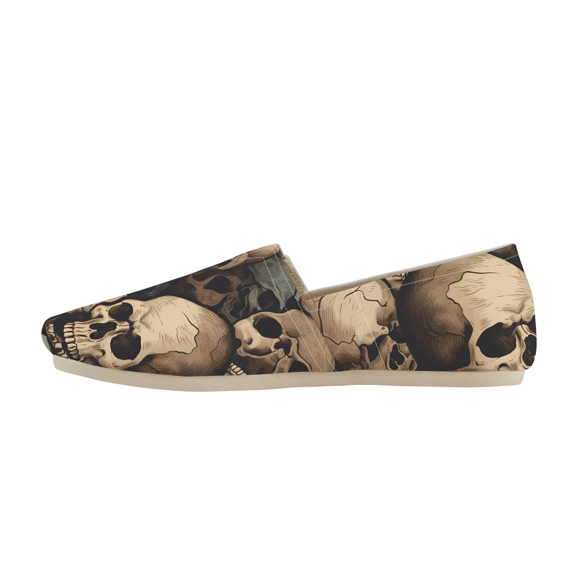 Gray Skulls Stylish Slip-Ons for Mens Casual Comfort