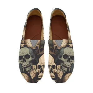 Gray Skulls Stylish Slip-Ons for Mens Casual Comfort