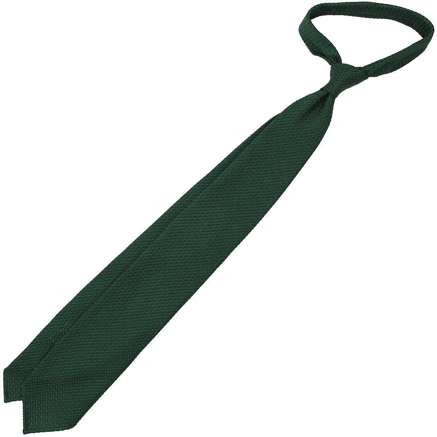 Grenadine / Garza Grossa Tie - Forest Green - Hand-Rolled