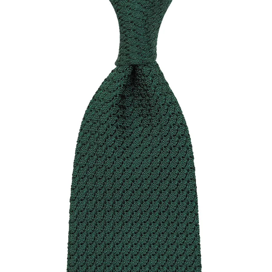 Grenadine / Garza Grossa Tie - Forest Green - Hand-Rolled