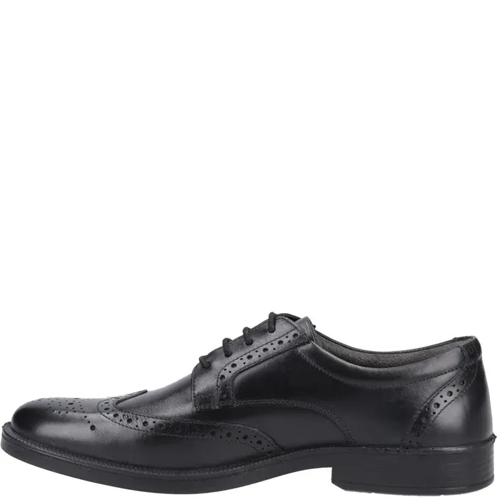 Hush Puppies Mens Smart Brogues Black Work School Shoes Leather