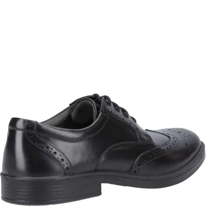 Hush Puppies Mens Smart Brogues Black Work School Shoes Leather