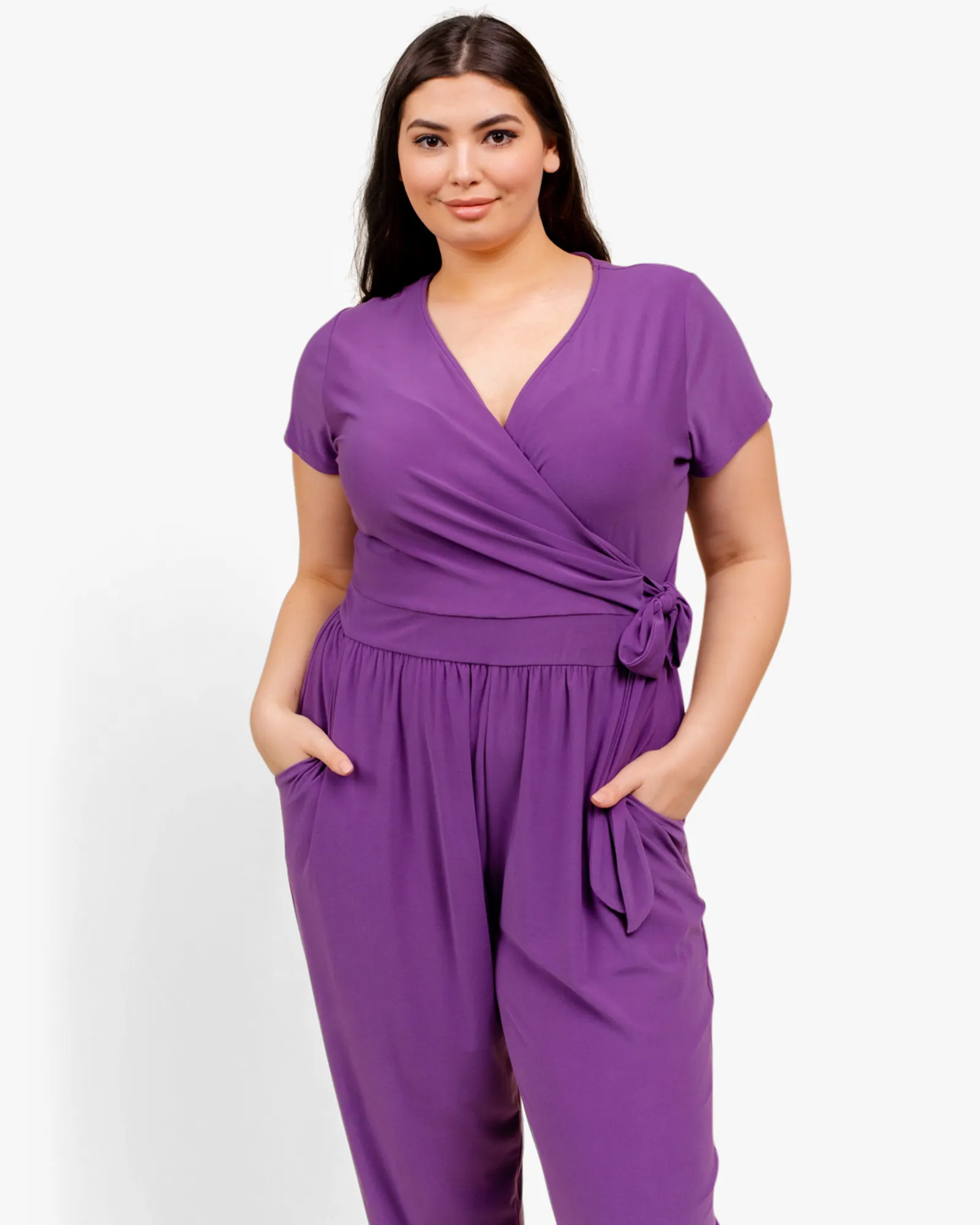 Jamie Tie-Waist Jumpsuit | Purple