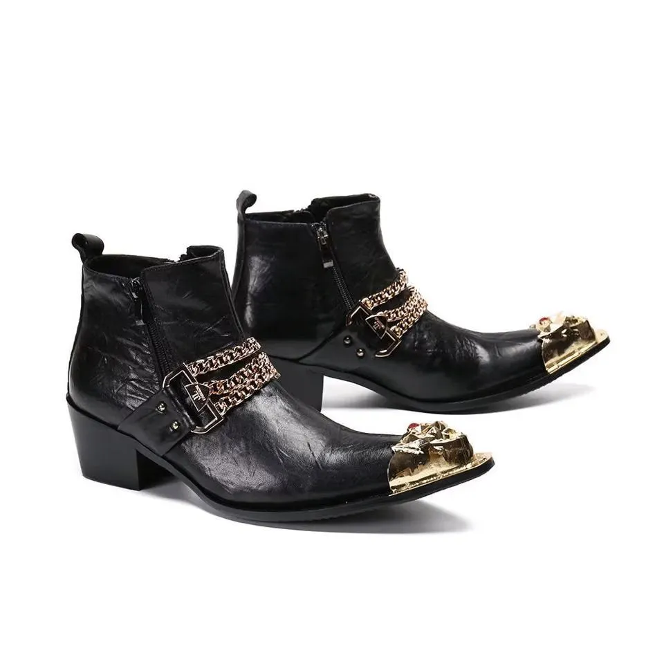 LeatherLux Exotic Ankle Boots