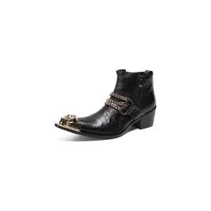 LeatherLux Exotic Ankle Boots