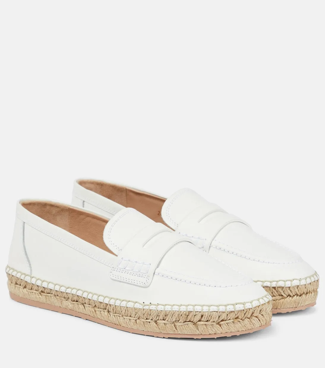 Lido Gianvito Rossi leather espadrille loafers, white