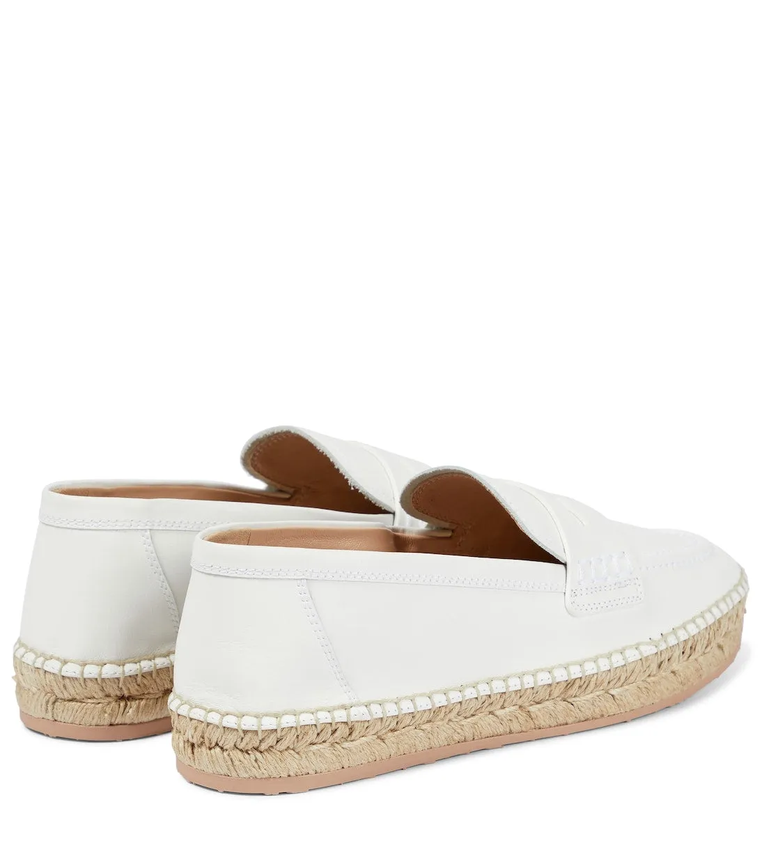 Lido Gianvito Rossi leather espadrille loafers, white