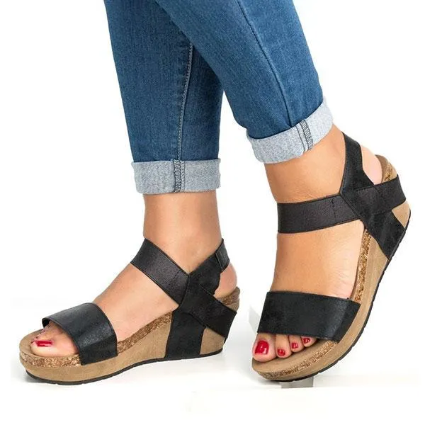 Low Heel Wedge Sandals