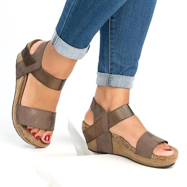 Low Heel Wedge Sandals