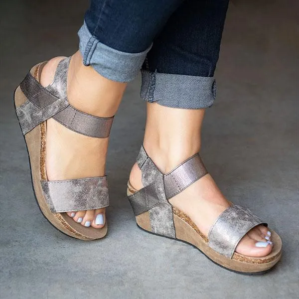 Low Heel Wedge Sandals