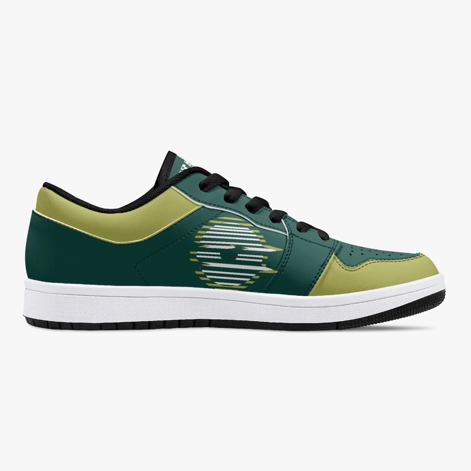 Low-Top Leather Sneakers Olive color