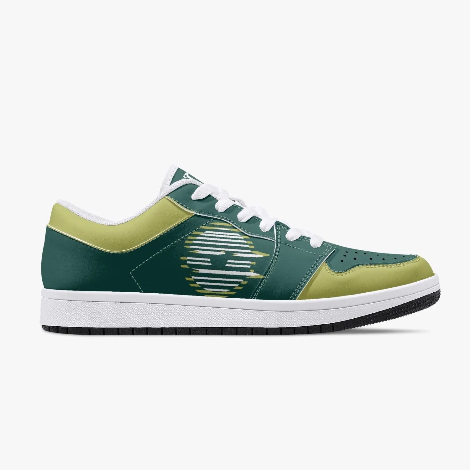 Low-Top Leather Sneakers Olive color