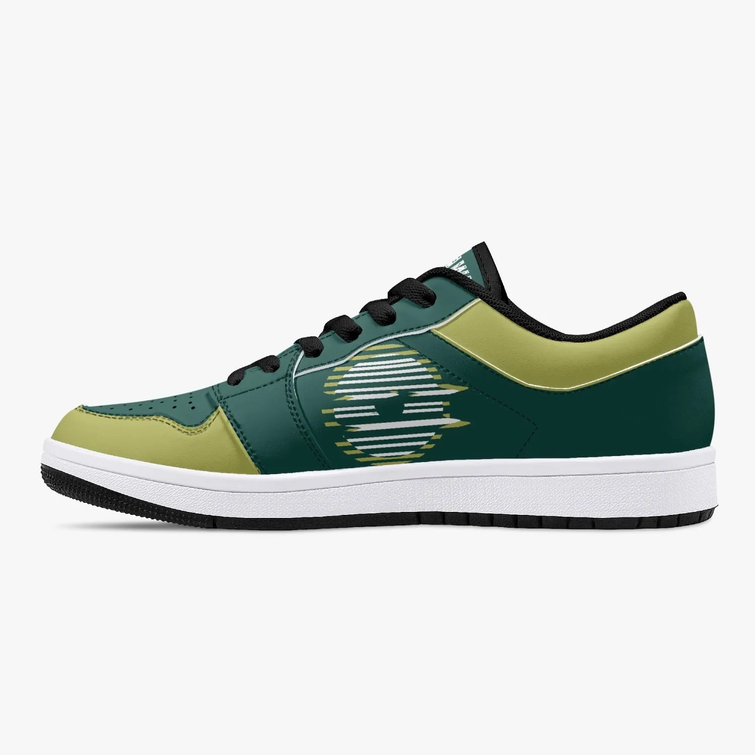 Low-Top Leather Sneakers Olive color