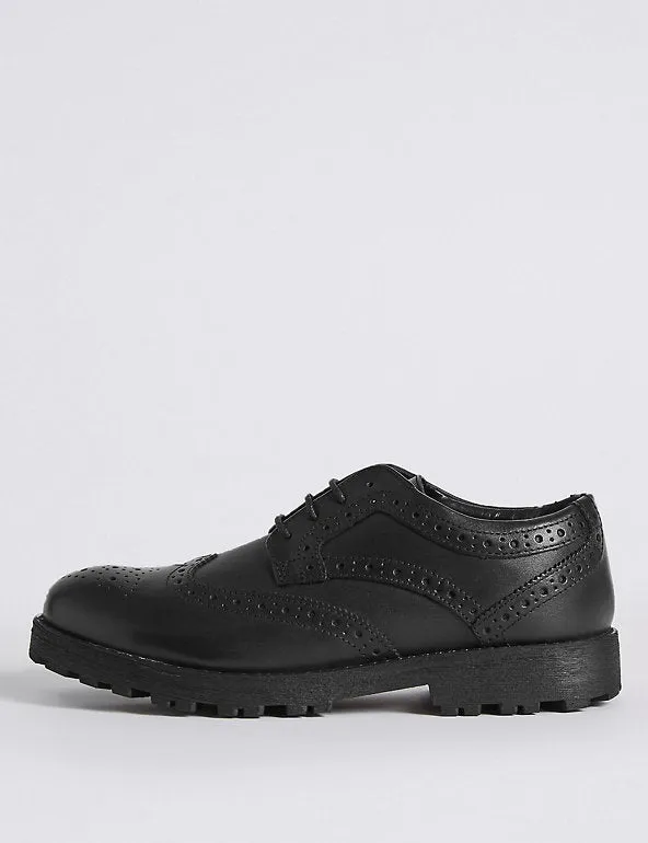 M&S Leather Brogue Boys School Shoes