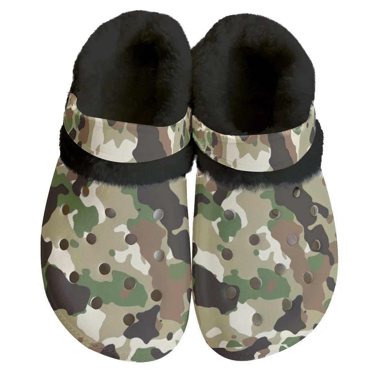 MC #7 Men's Classic Clogs with Fleece, camouflage, green