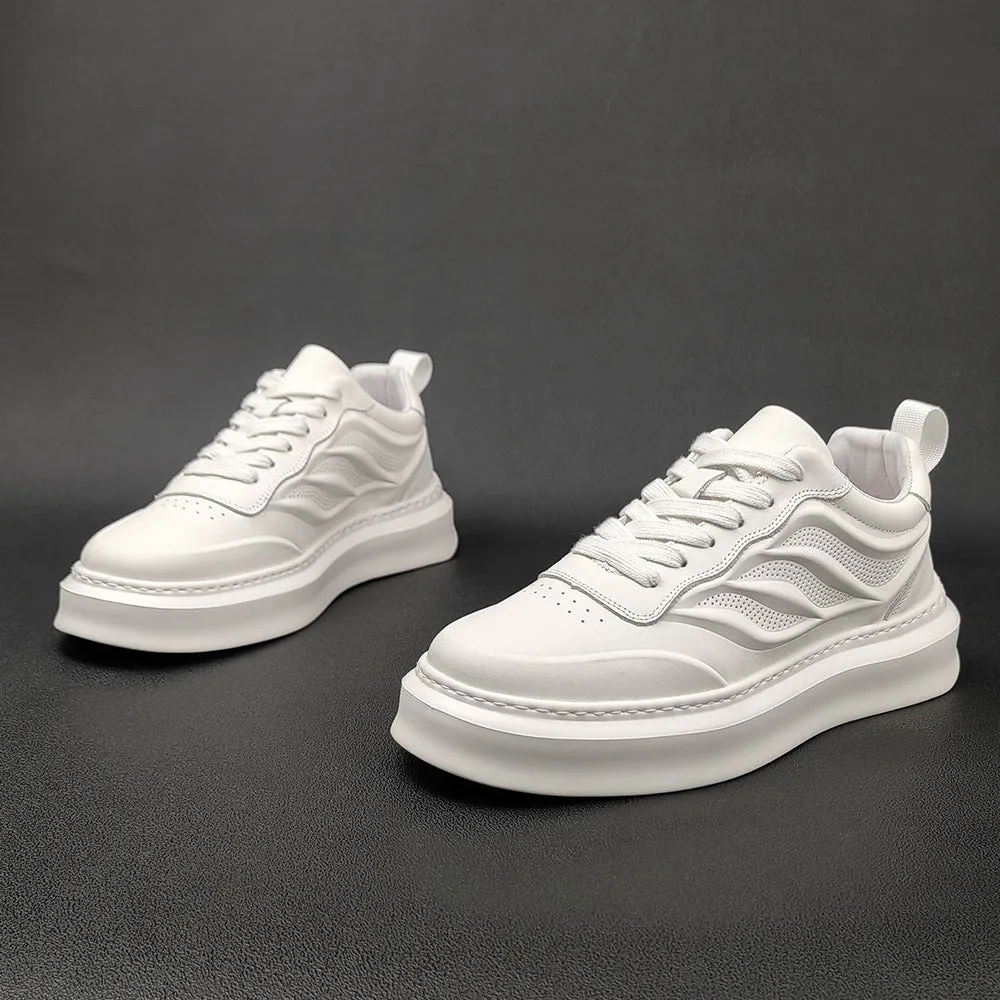 Men Stylish Minimalist Breathable Leather Casual Sneakers