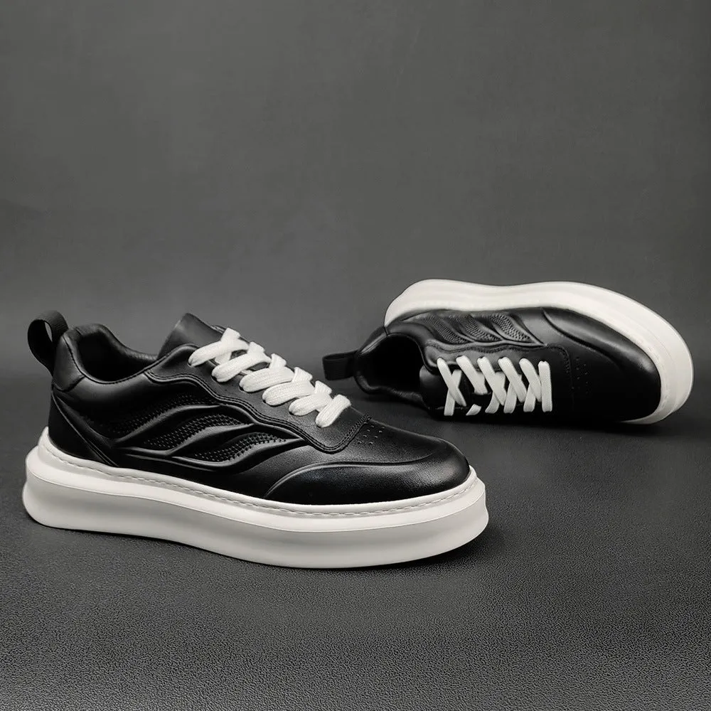 Men Stylish Minimalist Breathable Leather Casual Sneakers