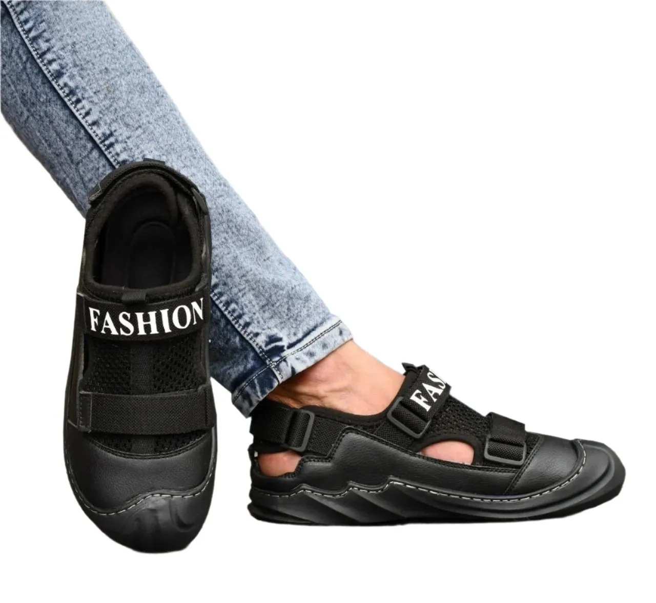 Men's Casual Daily-wear Sandals-Black