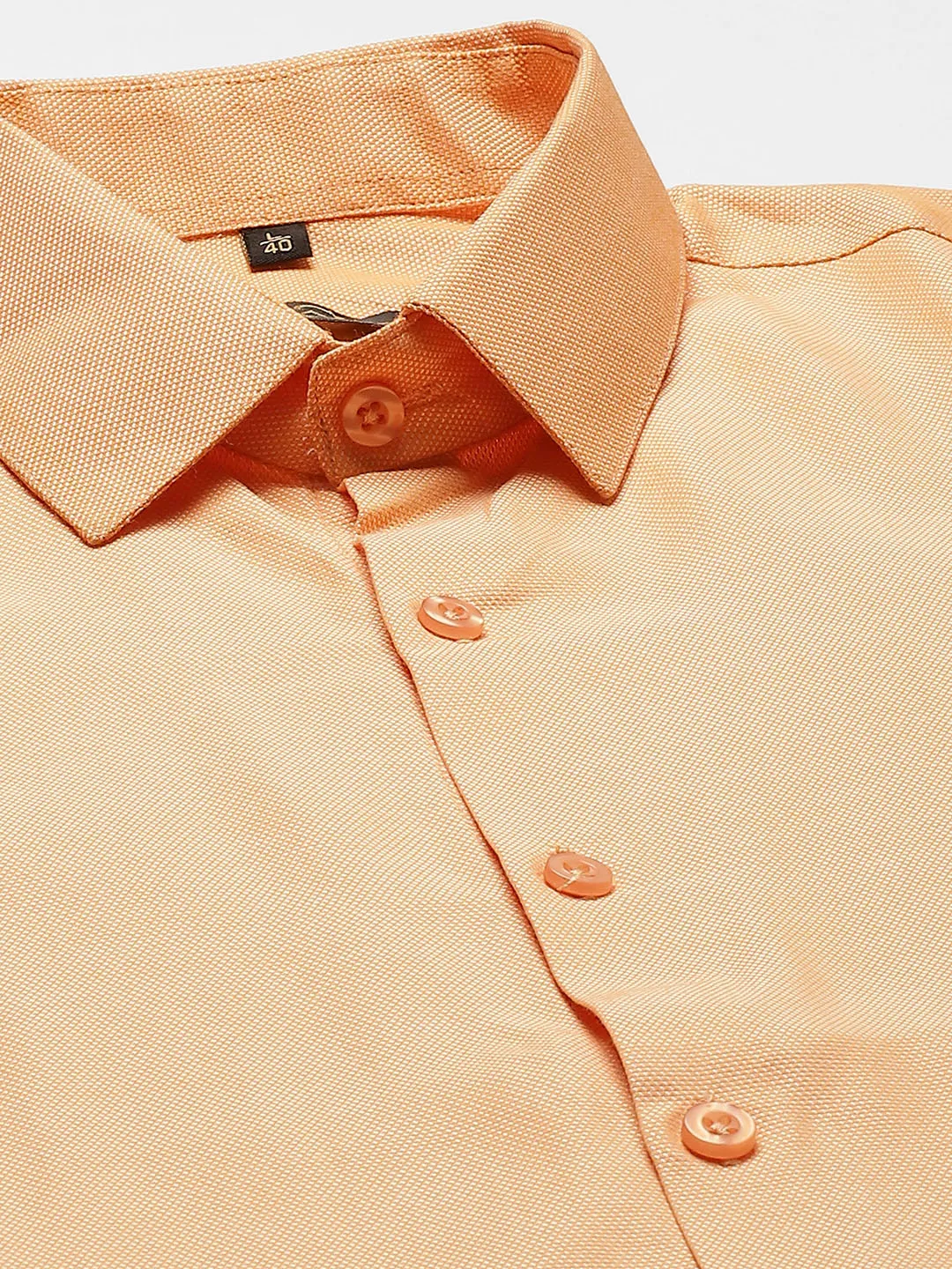 Men's Cotton Coral Self Design Classic Formal Shirt - Sojanya