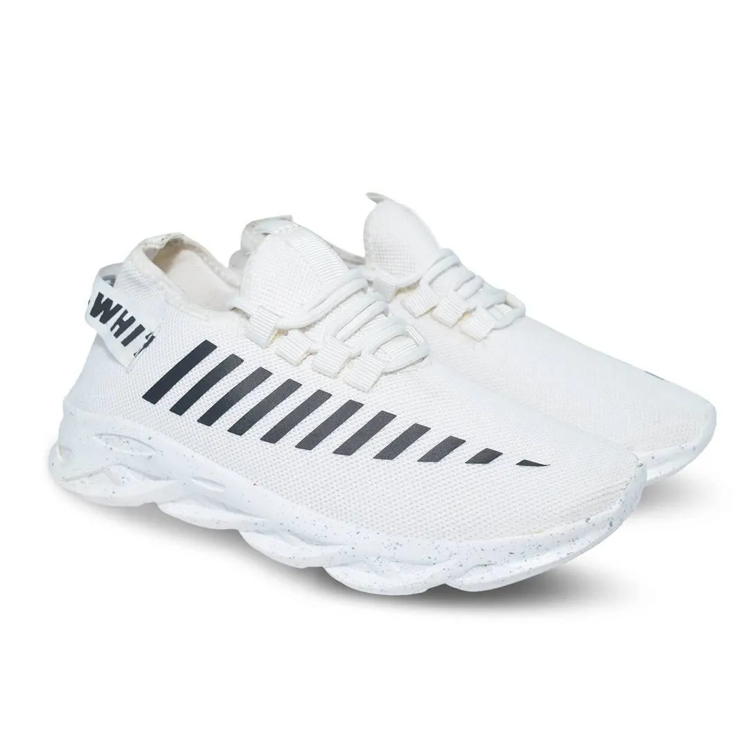 Men's Stylish White Mesh Sports Shoes