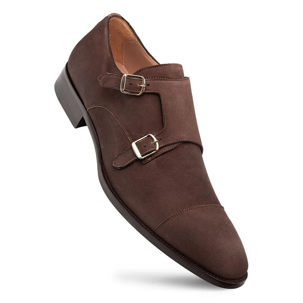 Mezlan Actore II Chestnut Suede Double Monk Strap Shoes