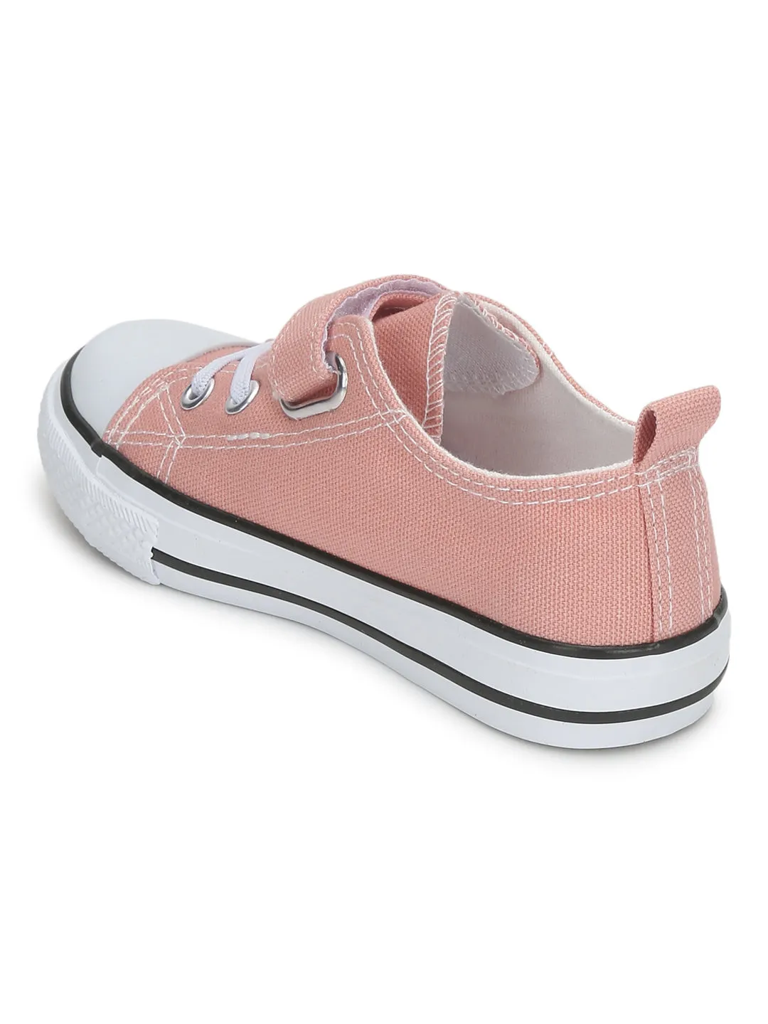 Pink Canvas Stylish Velcro Sneakers For Kids-Unisex (TC-VKCAN3-PNK)