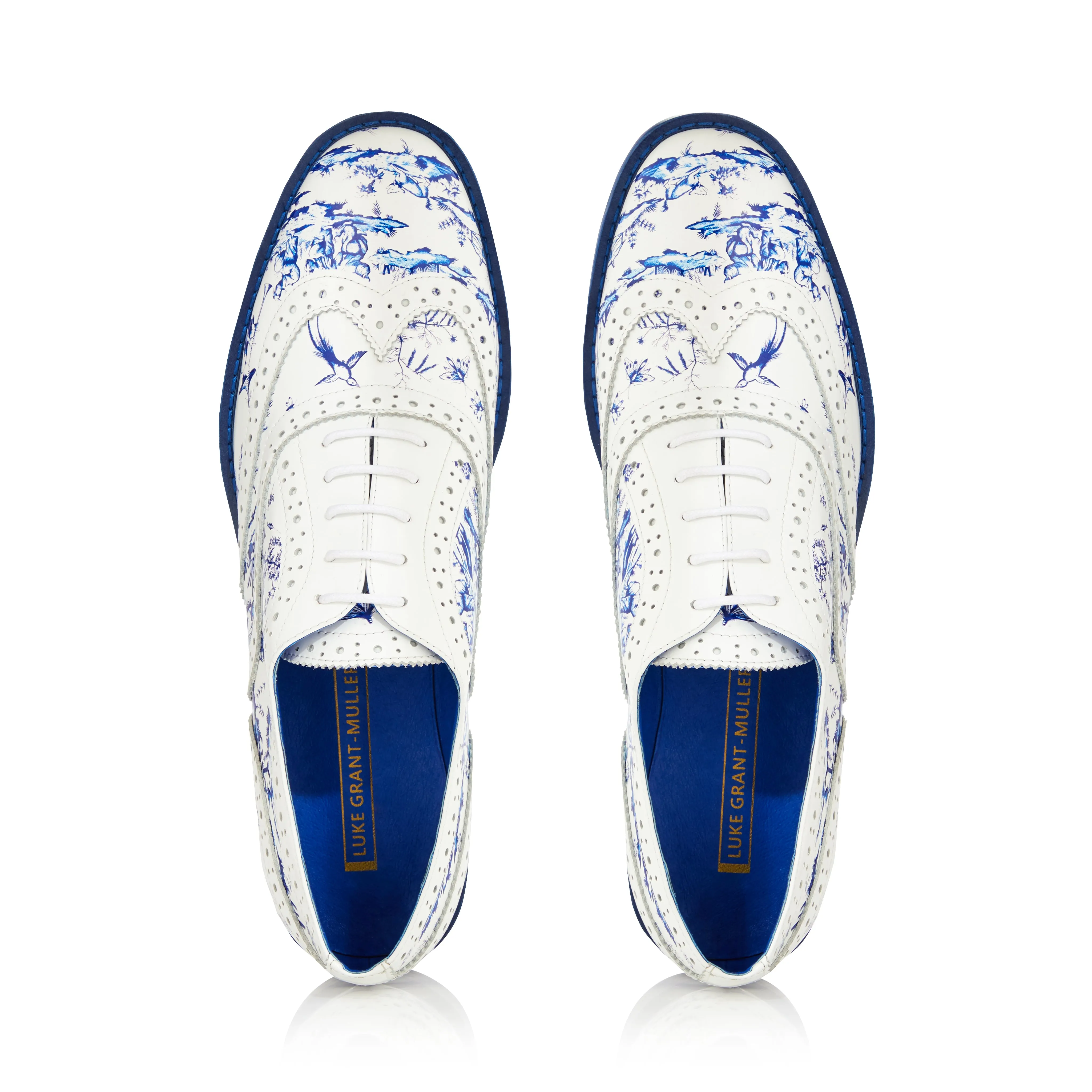 Porcelain Blue and White Brogue Shoes