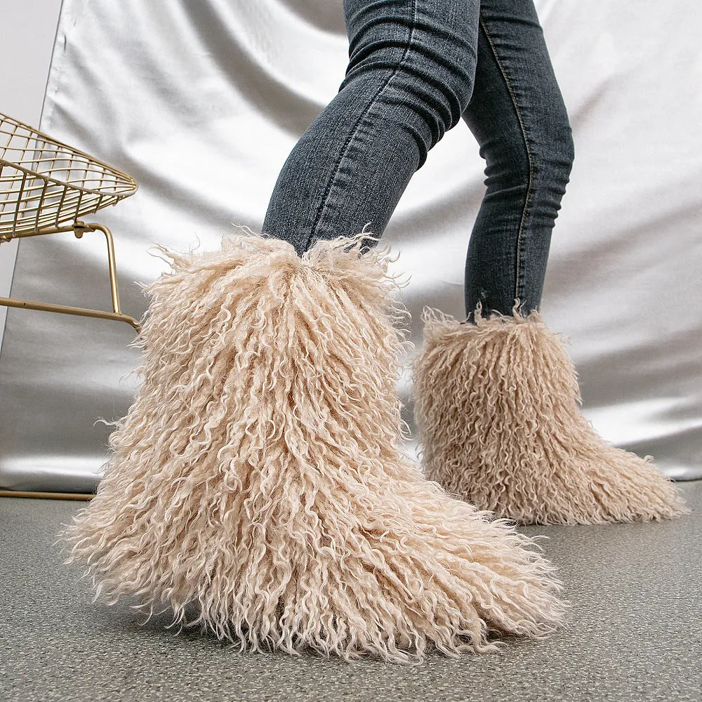 “Posh Pantheon” Fur Ankle Boots