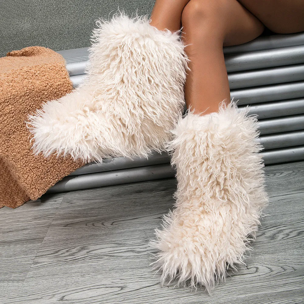 “Posh Pantheon” Fur Ankle Boots