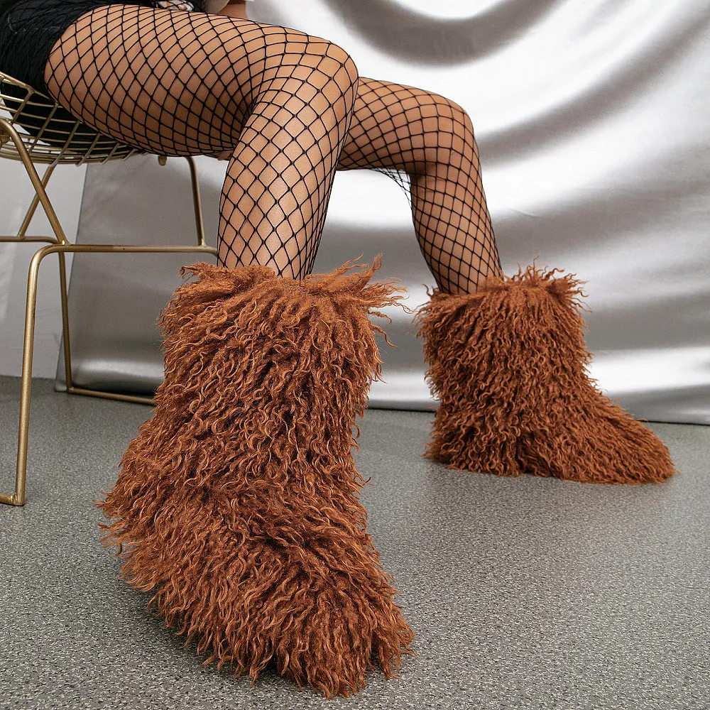 “Posh Pantheon” Fur Ankle Boots