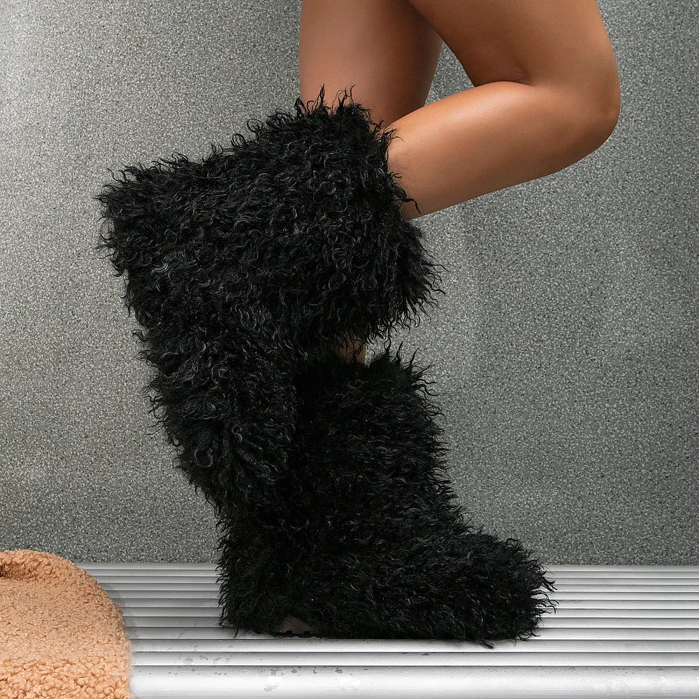 “Posh Pantheon” Fur Ankle Boots