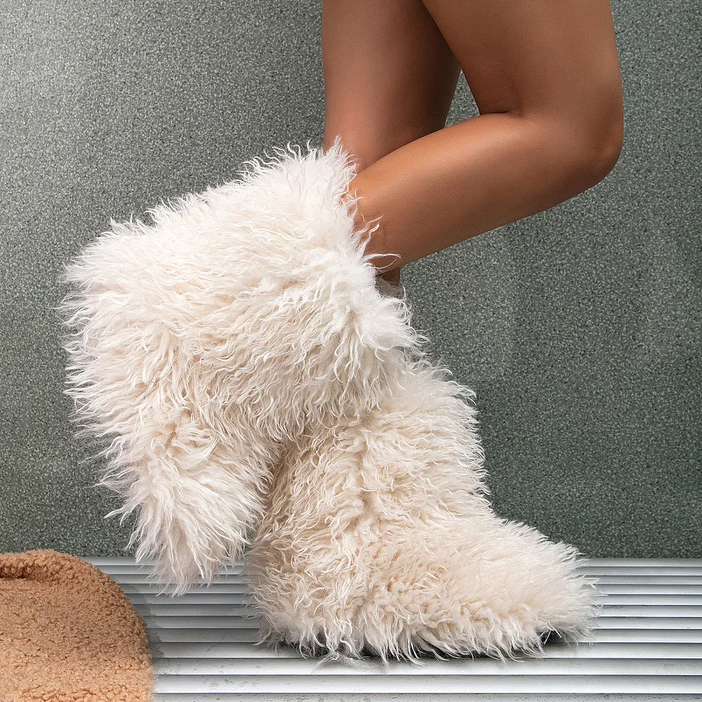 “Posh Pantheon” Fur Ankle Boots