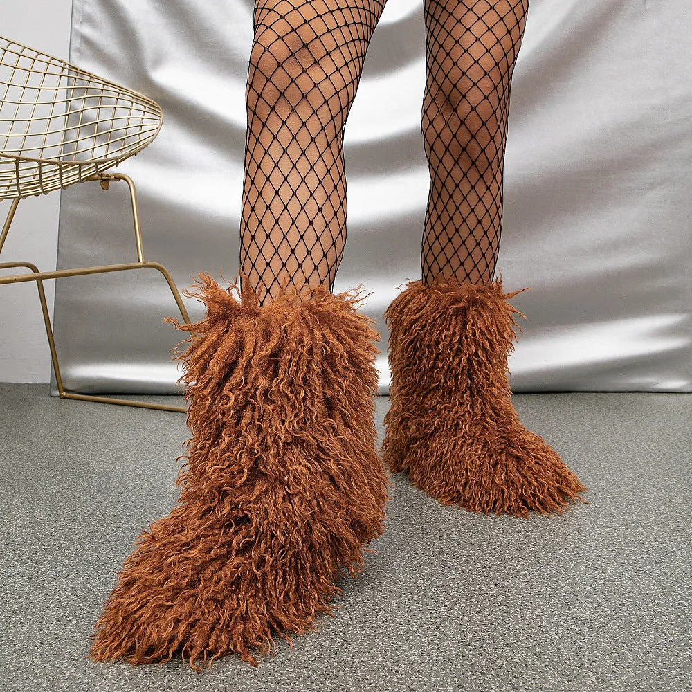 “Posh Pantheon” Fur Ankle Boots