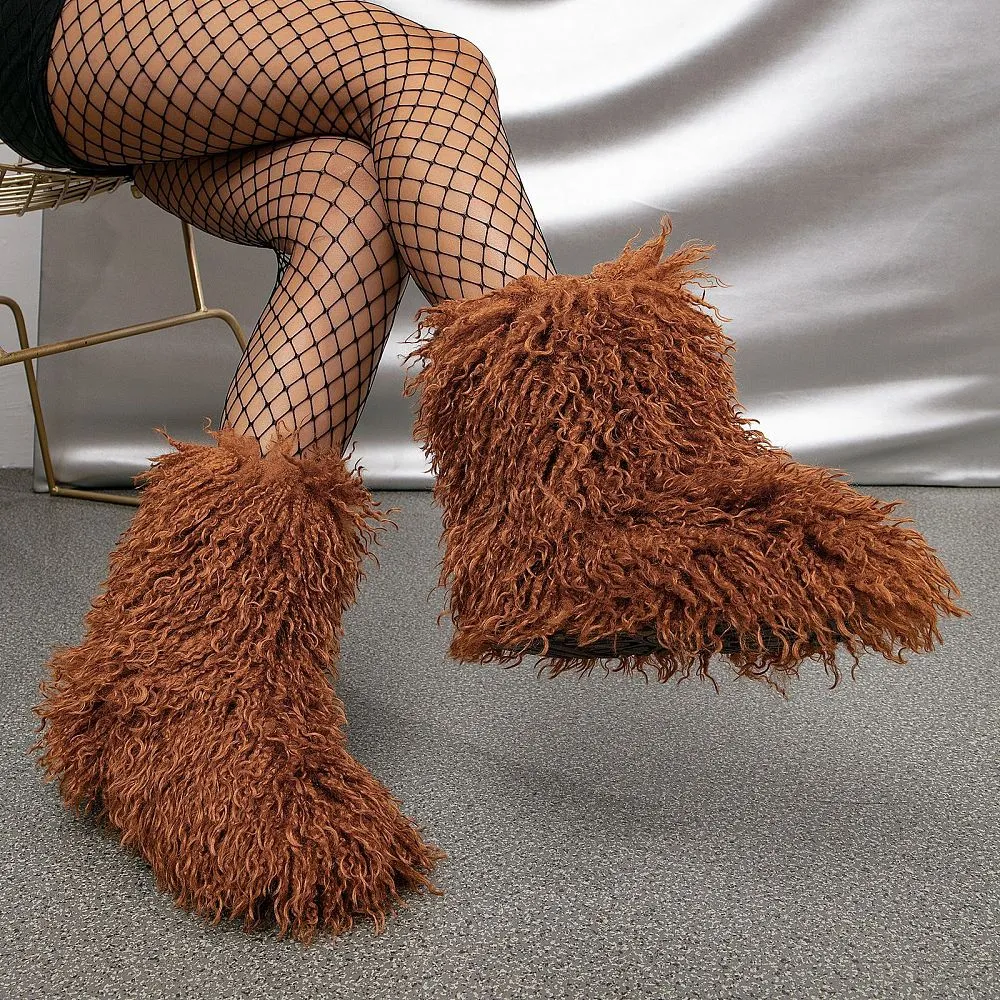 “Posh Pantheon” Fur Ankle Boots