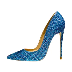 Pre Order:  Glittery Crocodile Effect Pumps