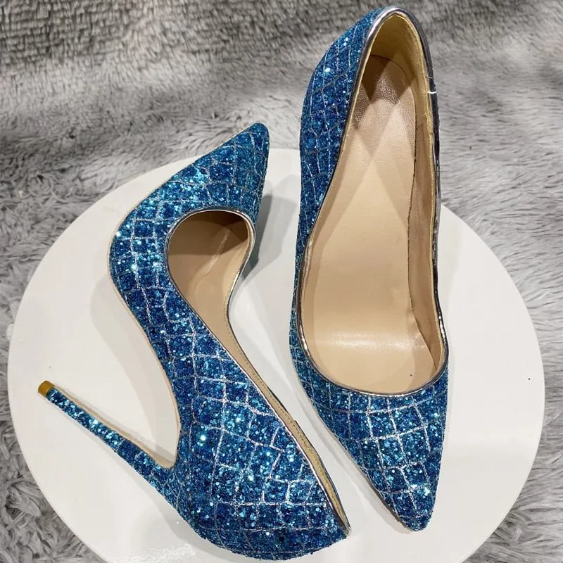 Pre Order:  Glittery Crocodile Effect Pumps