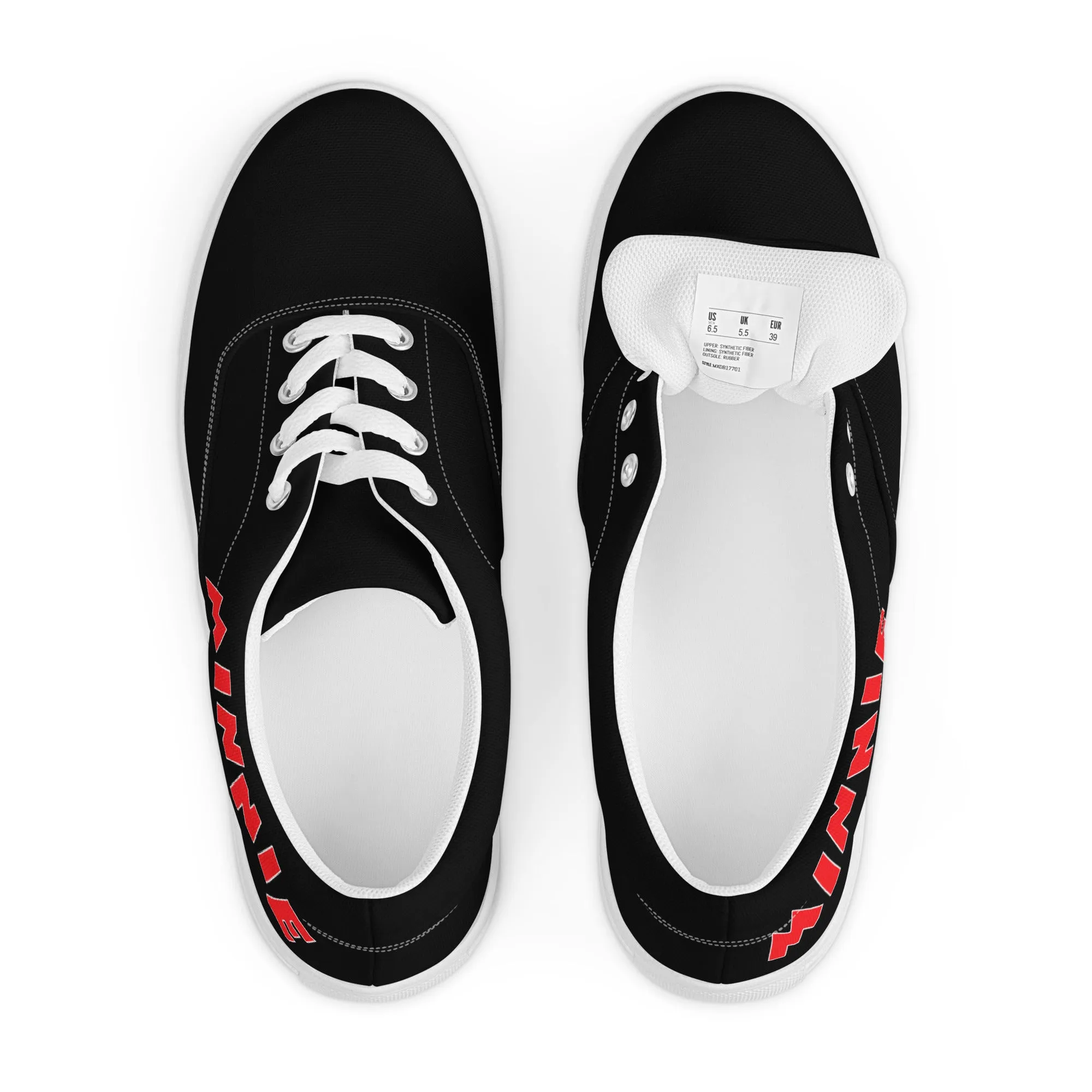 "Minnie" Women’s Lace-up Canvas Shoes in Black